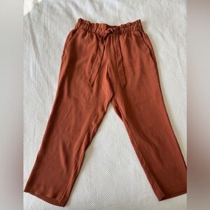Rust Orange Tie-Waist Pants